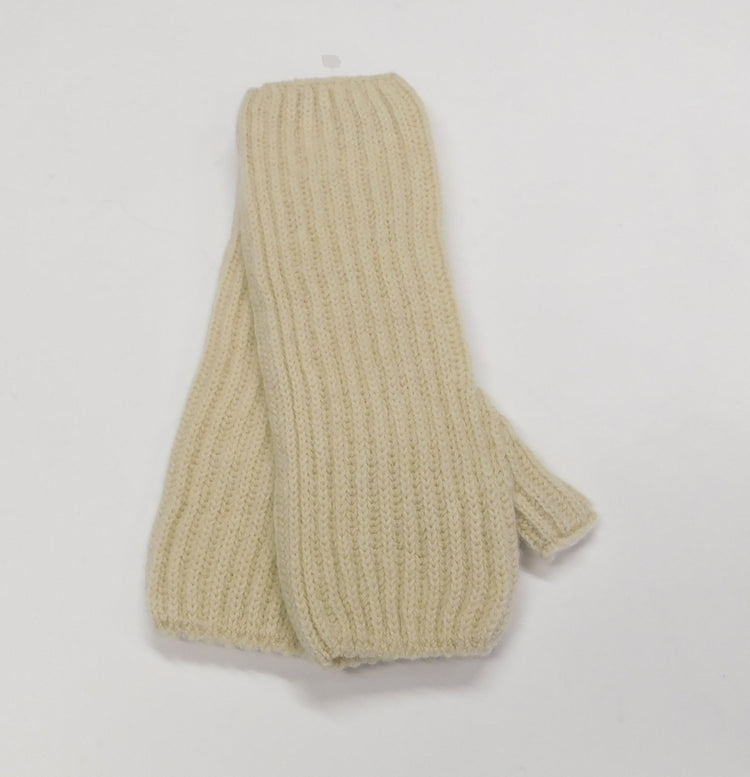 Ladies Pure Cashmere Ribbed Wristwarmers with separate thumb - Hand-crafted in Hawick, Scotland