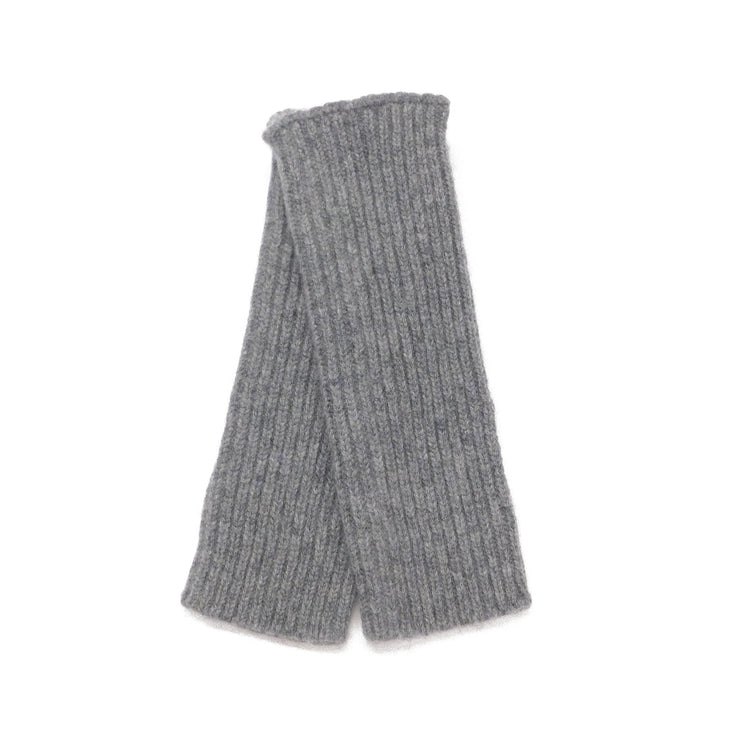 Ladies Pure Cashmere Heavyweight Ribbed Wristwarmers with thumb slit - Hand-crafted in Hawick, Scotland