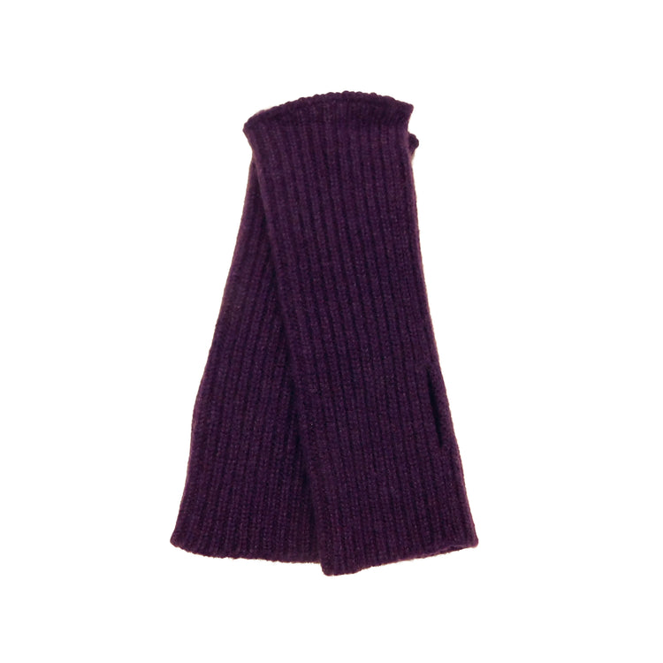 Ladies Pure Cashmere Heavyweight Ribbed Wristwarmers with thumb slit - Hand-crafted in Hawick, Scotland