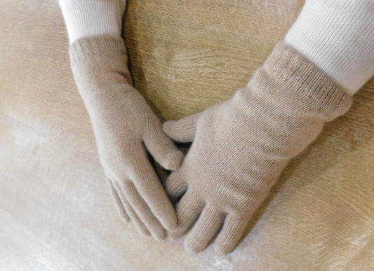 Pure Cashmere Ladies Short Cuff Gloves - Handcrafted in Hawick, Scotland