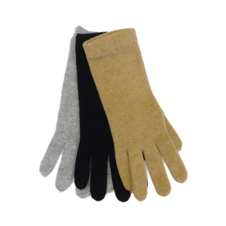 Pure Cashmere Ladies Short Cuff Gloves - Handcrafted in Hawick, Scotland