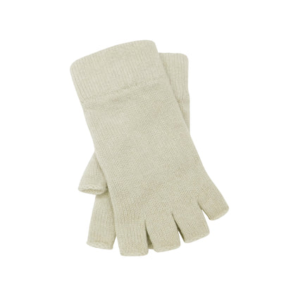 Ladies Pure Cashmere Fingerless Gloves — Ribbed Cuff & Keystone Thumb | Handcrafted in Hawick | One Size