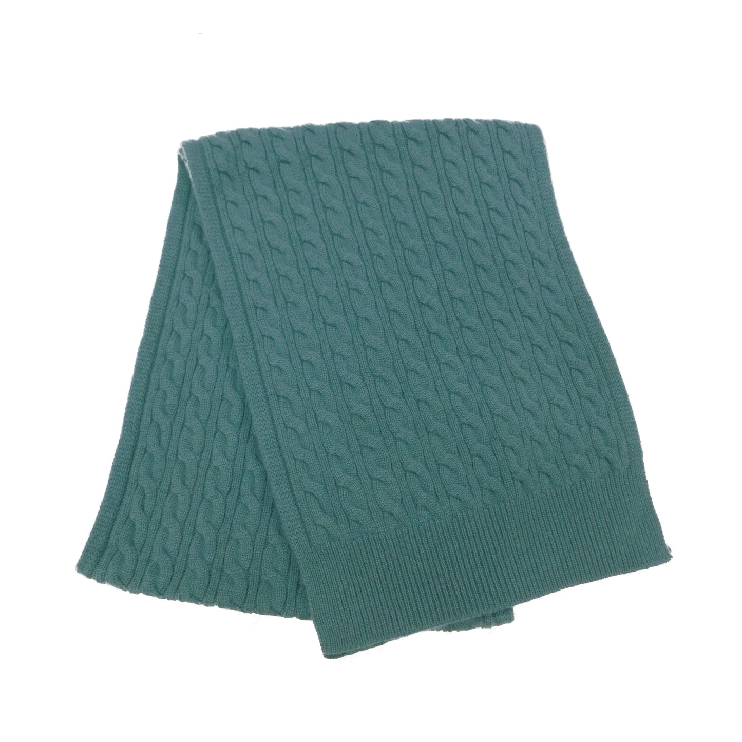 Pure Cashmere Cable Knit Scarf — Unisex | Handcrafted in Hawick