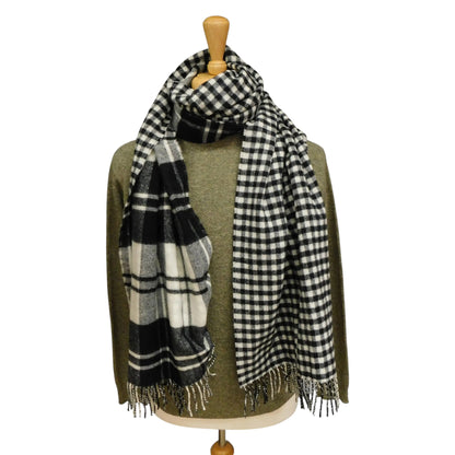 Reversible Lambswool Stole / Wrap — Woven in the Scottish Highlands