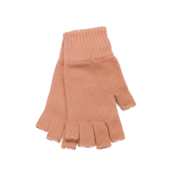 Ladies Pure Cashmere Fingerless Gloves - Reds, Pinks and Greens - Handcrafted in Hawick, Scotland