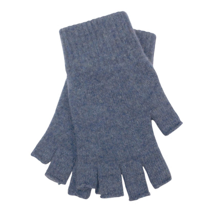 Ladies Pure Cashmere Fingerless Gloves — Ribbed Cuff | Handcrafted in Hawick | One Size
