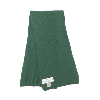 Pure Cashmere Narrow Rib Scarf — Unisex | Handcrafted in Hawick | Greens, Browns, Yellows and Neutrals