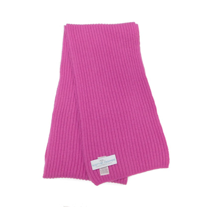 Pure Cashmere Ribbed Knit Scarf — Unisex | Handcrafted in Hawick | Reds, Pinks, Lilacs and Oranges
