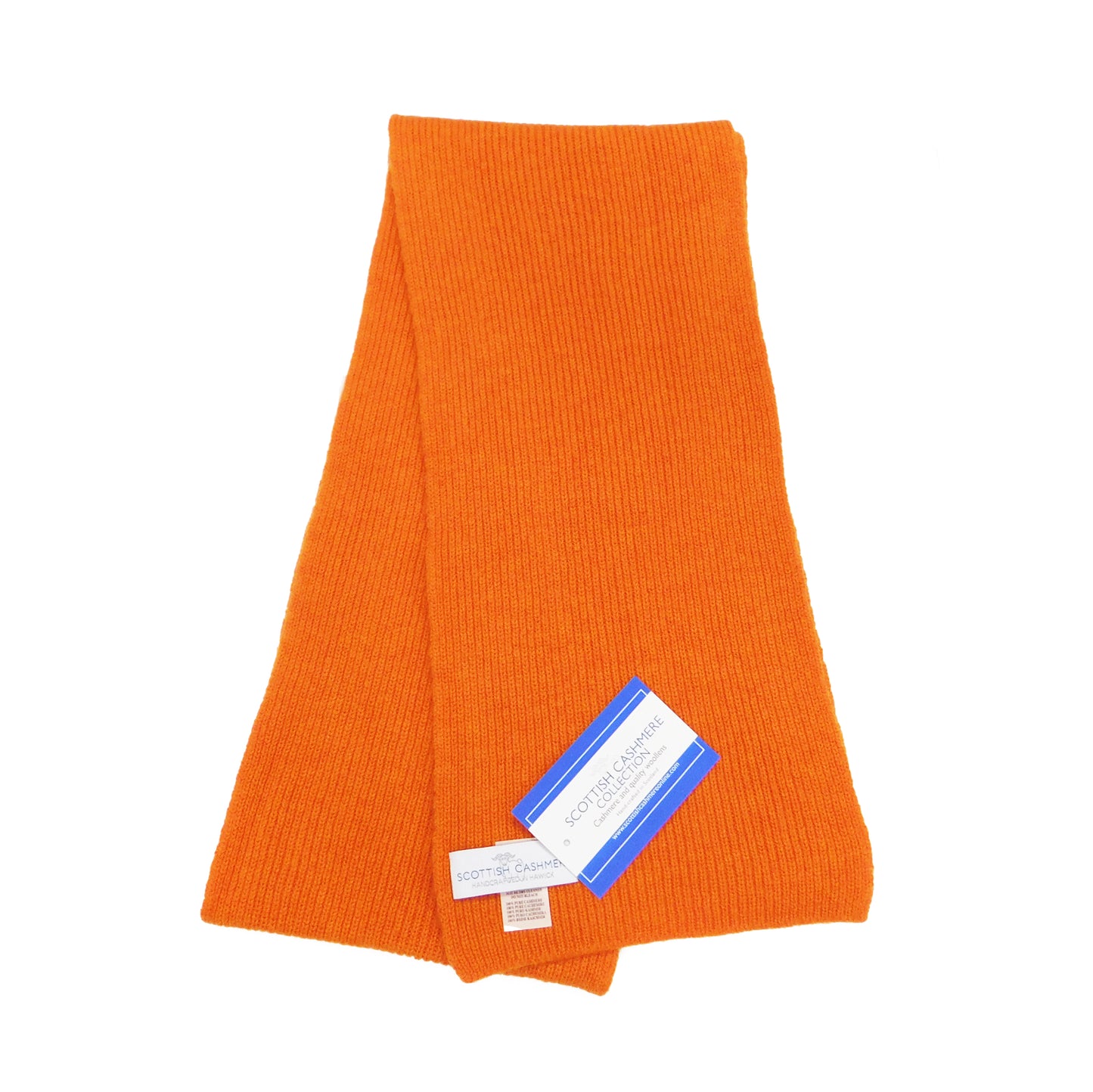 Pure Cashmere Narrow Rib Scarf — Unisex | Handcrafted in Hawick | Reds, Pinks, Lilacs and Oranges
