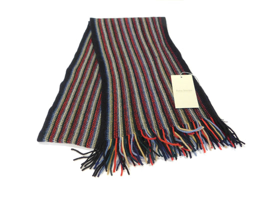 Pure Cashmere Striped Scarf - Knitted in Hawick, Scotland