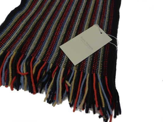 Pure Cashmere Striped Scarf - Knitted in Hawick, Scotland
