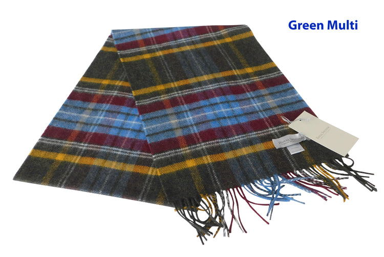 Pure Cashmere Classic Check Scarf - Various Checks - Handcrafted in Elgin, Scotland