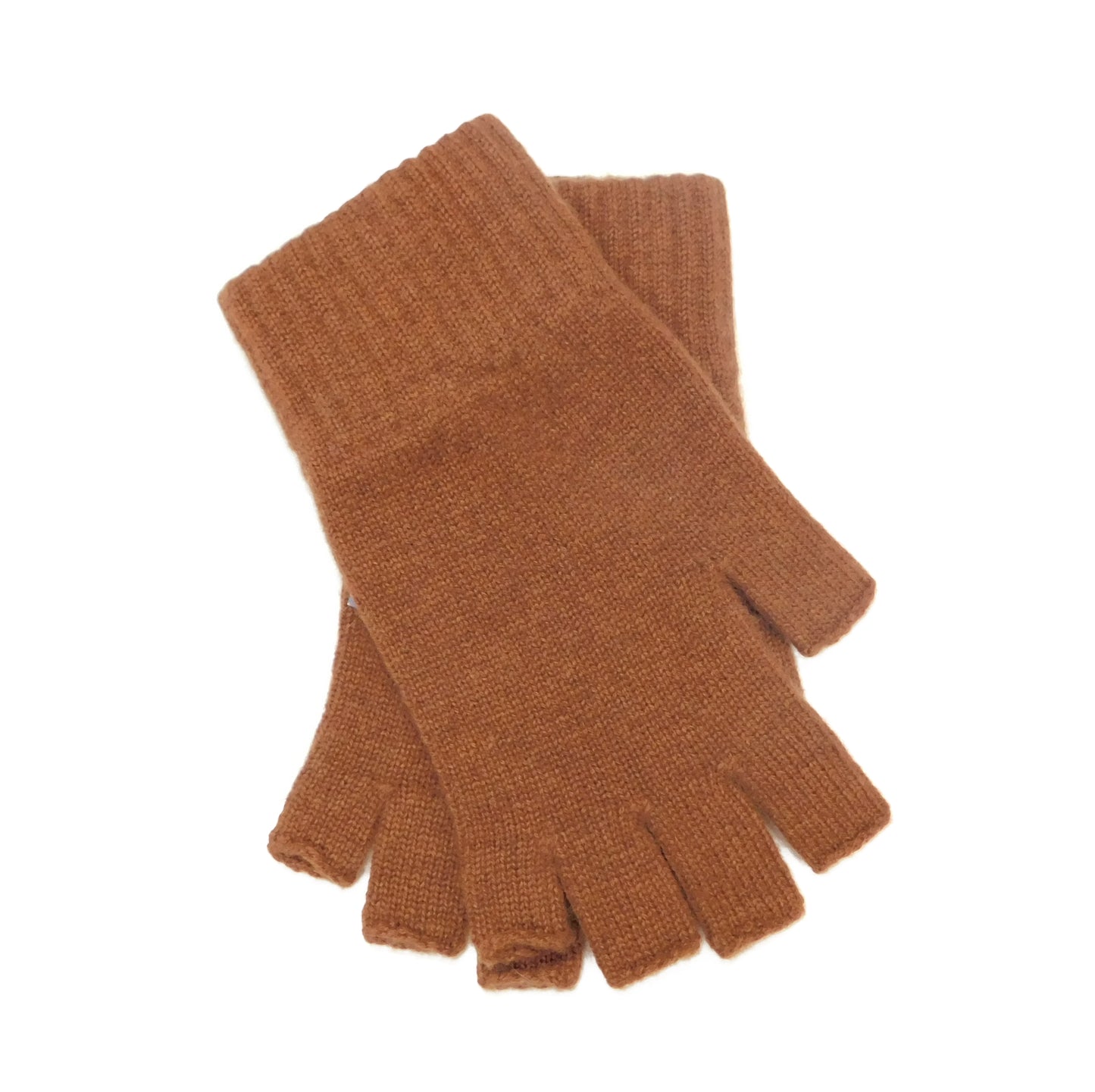 Ladies Pure Cashmere Fingerless Gloves - Browns, Yellows and Neutrals - Handcrafted in Hawick, Scotland