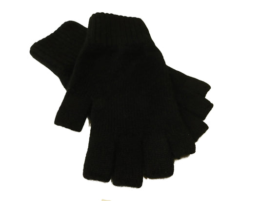Gants sans doigts en pur cachemire pour femmes - Bleus, gris, noirs et violets - Fabriqués à la main à Hawick, en Écosse