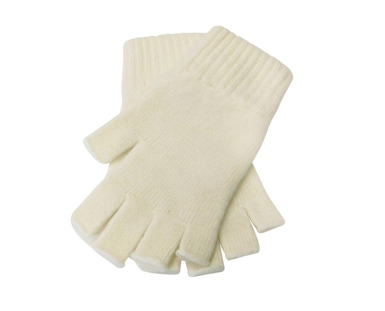 Gants sans doigts en pur cachemire pour femmes - Verts, bruns et nuances neutres - Fabriqués à la main à Hawick, en Écosse