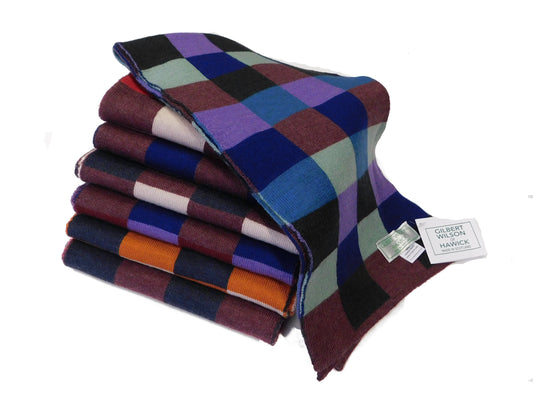 Écharpe à grands carreaux en pure laine mérinos - Fabriquée à la main à Hawick, en Écosse